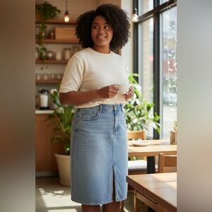 Old Navy Light Blue Denim Maxi Skirt, size 16